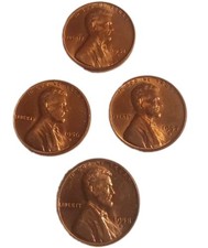 1951 D +1956 D +1957 D +1958 D Lincoln Wheat Cent Pennies 1c Gem BU OBW FreePost