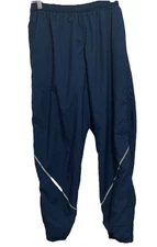 Quality Workout Lined Pants M Blue Zip Ankle Drawstring Poly JWOD Skilcraft