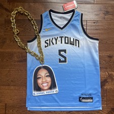 Nike Chicago Sky Angel Reese 5 Rebel Edition Jersey Youth Large 14/16 NWT +Chain