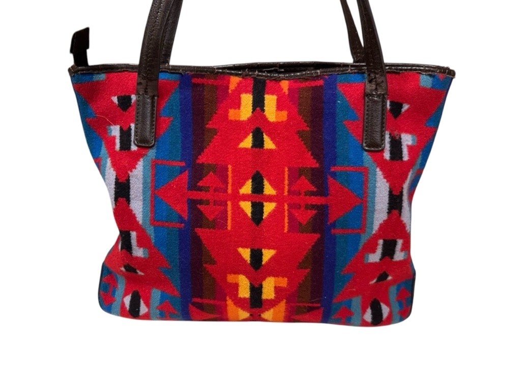 Vintage Pendleton Wool Shoulder Bag. Native Aztec… - image 9