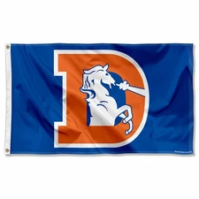 Denver Broncos Throwback Vintage NFL Flag Tailgating Banner