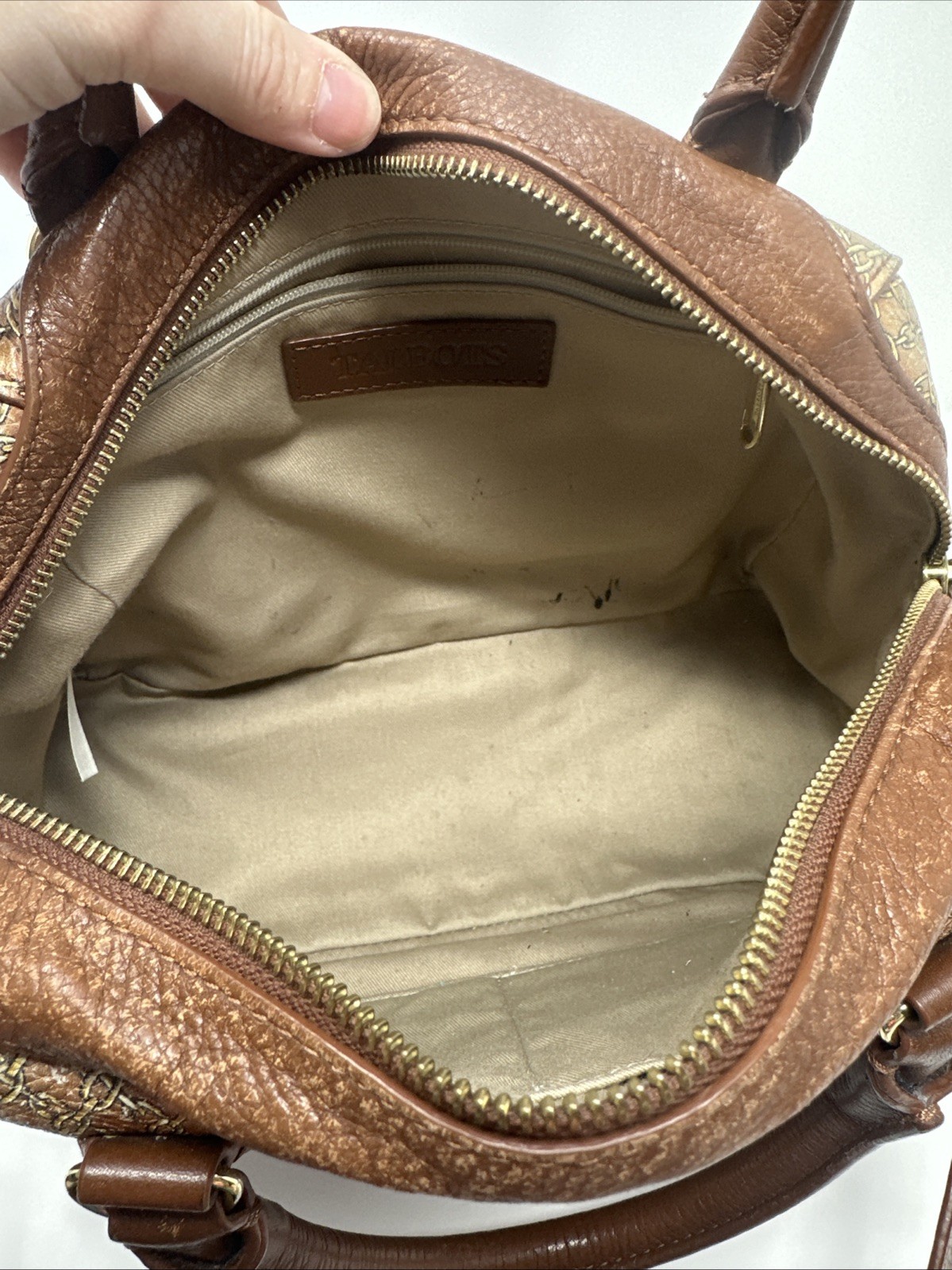 Leather TALBOTS Chain Link Pattern Crossbody Purs… - image 9