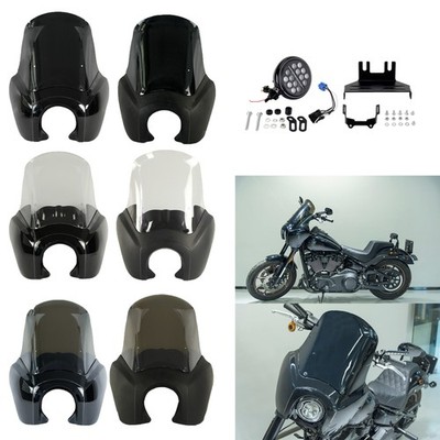 Fairing Windshield w/5.75'' LED Headlight For Harley Low Rider S114 117 FXLRS