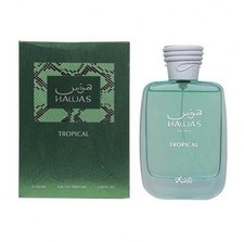 Hawas For Him Tropical For Men 100ml 3.4Oz  Aromatic, Green, And Woody Parfum
