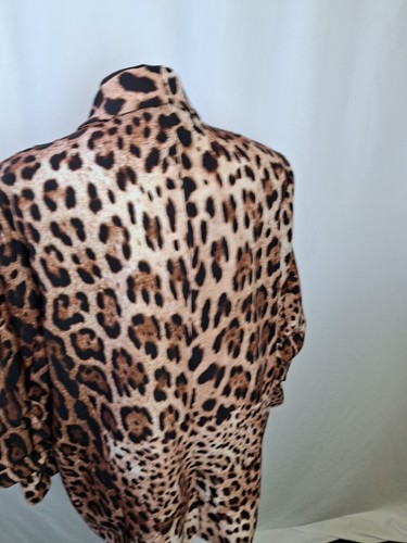 AARYA Women's Leopard Print Jacket Blazer Curve Made Italy UK18 One Size L1666 - Picture 9 of 14