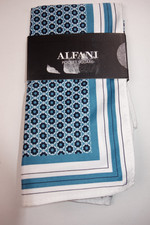 ALFANI Teal Blue Geometric Medallion Polyester 12x12 Pocket Square NEW
