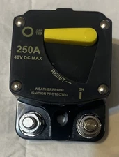 250 Amp Circuit Breaker Fuse Holder Manual Reset Switch DC 12-48V