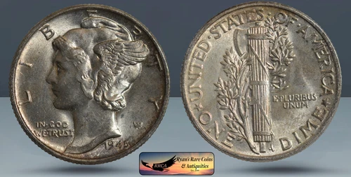 1945 Mercury Dime, Brilliant Uncirculated Condition, Ryan's Rare Coins, C8344