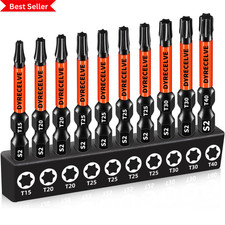 10 Pack T25 Torx Bits For Impact Driver T-25 Torxstar Bit Set 2 Long Magnet