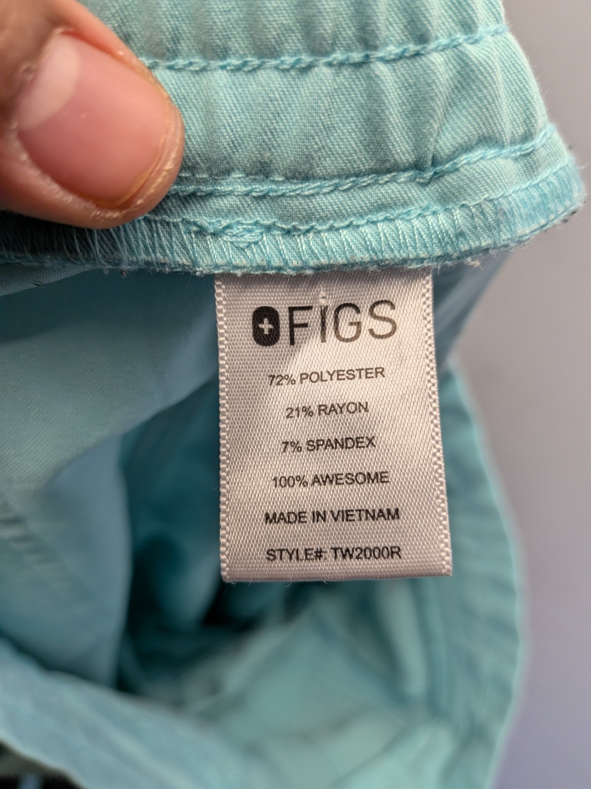 Figs Technical Collection Small Turquoise Scrub P… - image 3