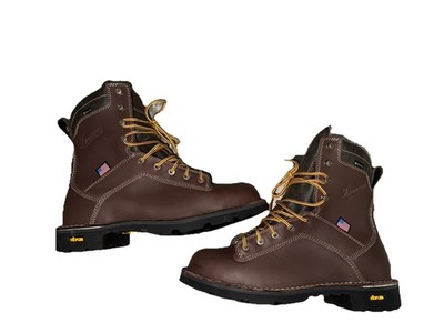 DANNER BOOTS 17307 11D QUARRY USA 8'' BROWN ALLOY TOE WATERPROOF WORK Men Defect