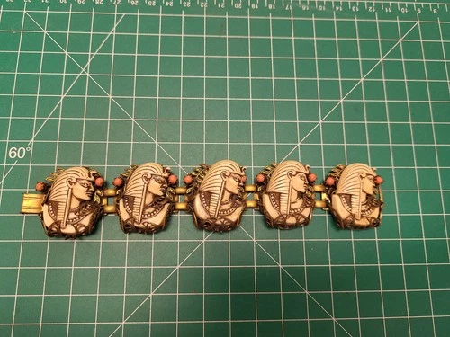 Egyptian Revival Pharaoh Bracelet Vintage Style Jewelry Costume Accessory