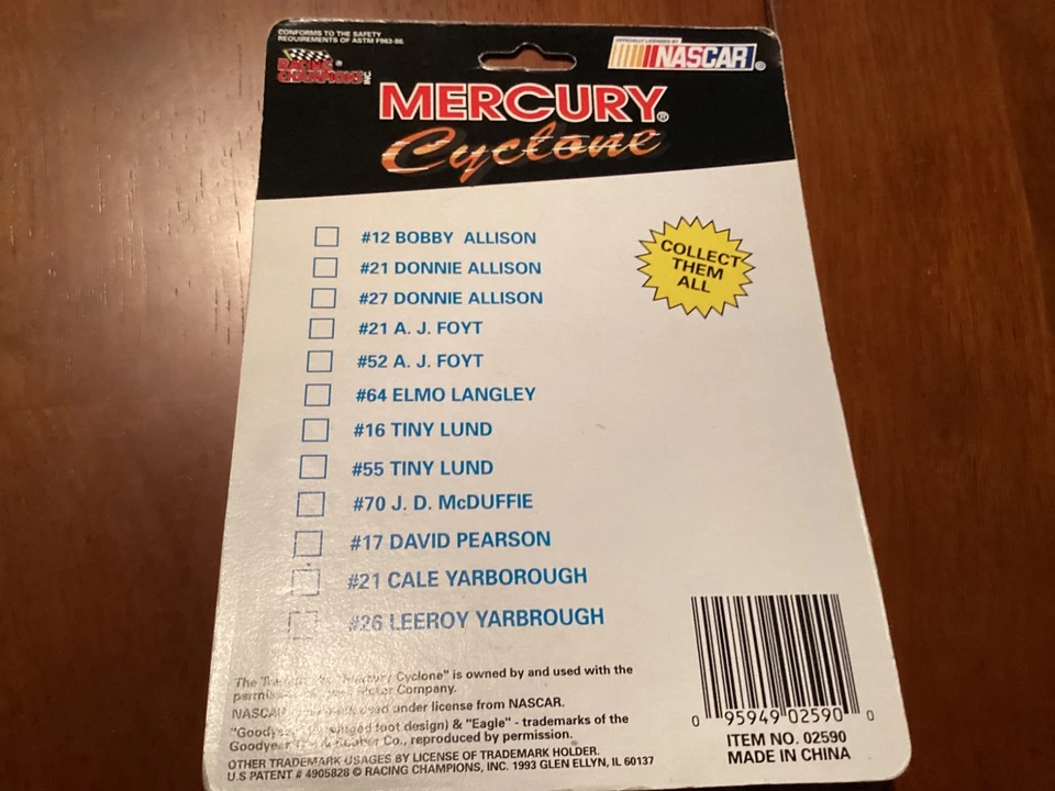 Nuevo en Paquete Racing Champions 1:64 NASCAR Collectors Series Mercury Cyclone #21 A.J. Foyt Foto 2 de 2