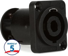 Neutrik NL4MP-ST 4-pole Male speakON Panel-mount Connector 5 Pack 