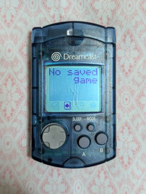 Official Sega Dreamcast Clear Blue VMU HKT-7000 Memory Card /w New Batteries