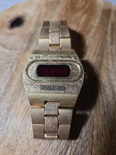 Rare 70’s Bulova Computron 10K RGP N4 LED Bracelet Watch Untested Lot 1