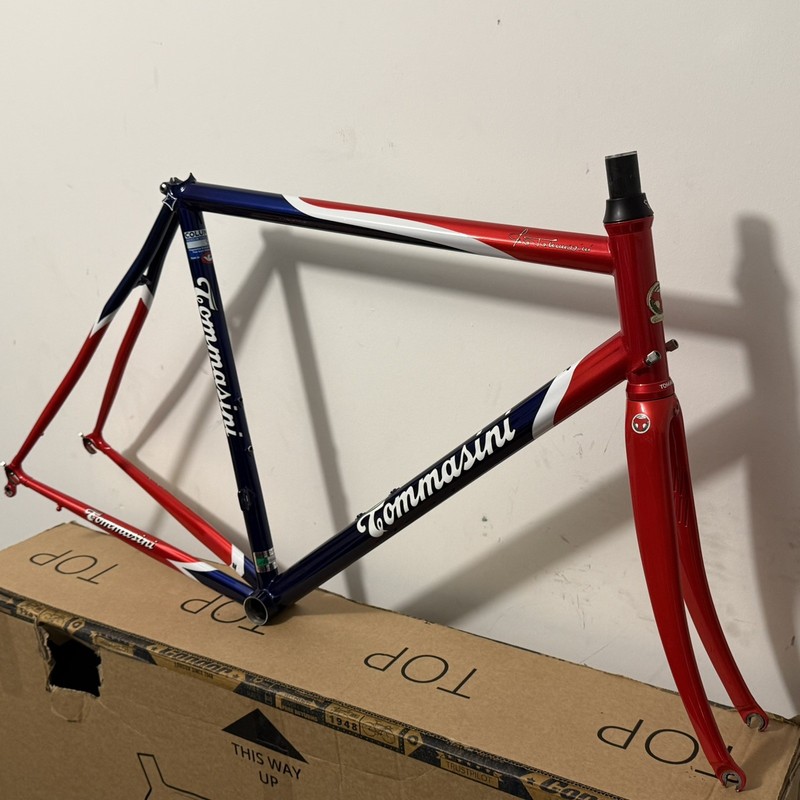 Tommasini Fire Rim Brake Frameset Columbus Spirit Tubing Carbon Fork Size 55