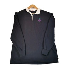 Scotland Rugby Top Scottish Men's Shirt Navy Thistle Long Sleeved Size Medium 