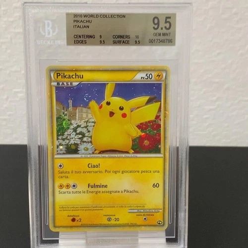 BGS9.5 Pikachu  WORLD COLLECTION PROMO 2010 Card ITALIAN  PSA