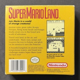 Super Mario Land 1 Nintendo Gameboy Game Boy Complete in Box CIB NICE LOOK!!