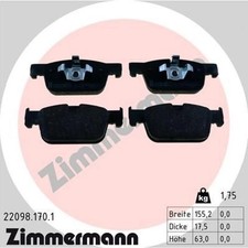 Zimmermann 22098.170.1 Bremsbelagsatz für VOLVO S60 S90 I V60 I V90 I XC60 I