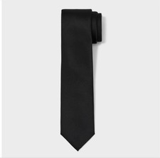 NWT Goodfellow Co Solid Satin 58" x 2.25" Neck Tie 001 Black Sleek 3284
