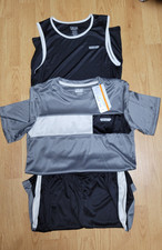 Hind Boys Size Medium 10/12 3 Piece Set Shirt Shorts Tank Black/Gray/White NWT