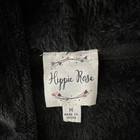 Hippie Rose Black Hooded Lined Open Mid-Length Jacket Women's M Long Sleeve — photo 2