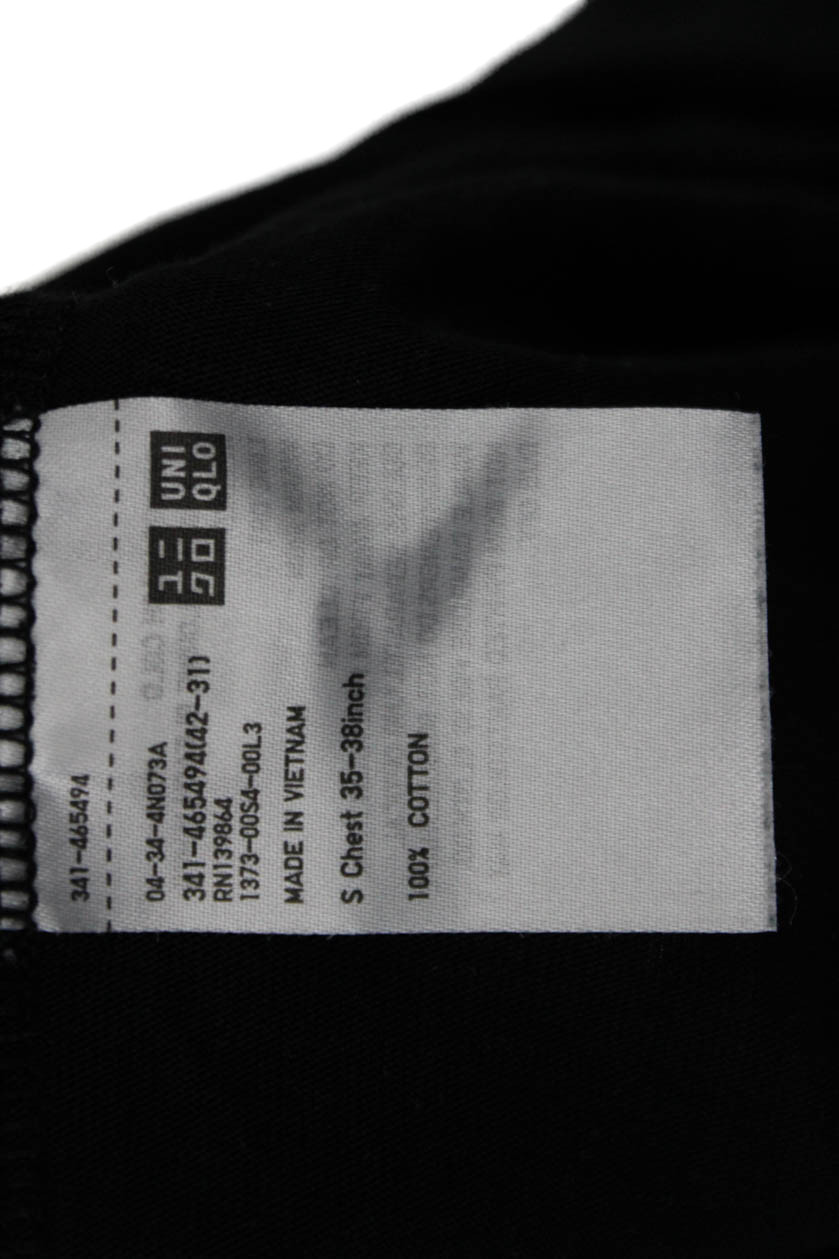 Uniqlo Mens Black 100% Cotton Crew Neck Short Sleeve T-Shirt Size S thumbnail 4