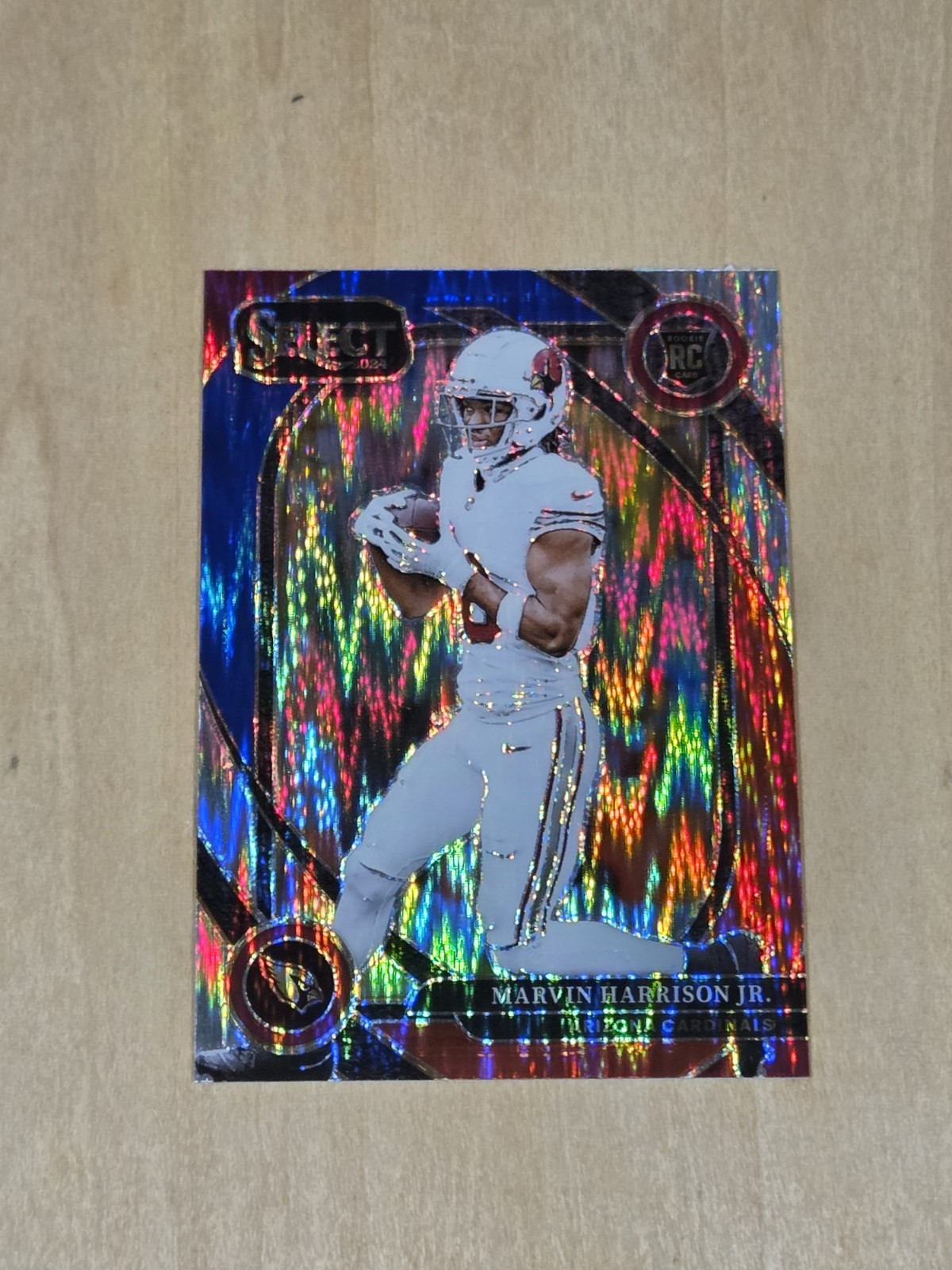 Marvin Harrison Jr 2024 Panini Select Club Level Red And blue Shock RC. Arizona 