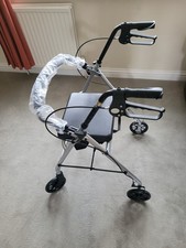 Used Rollator/Walker - Lightweight Folding Aluminium 4 Wheeled with Seat