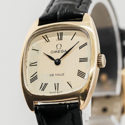 *Vintage 1975* OMEGA De Ville Cal.625 Manual Winding Roman Gold Dial 25mm Ladies