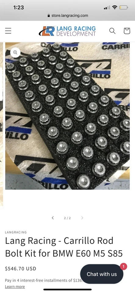 Pernos de varilla de carrillo E60 M5 S85 Foto 3 de 3