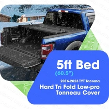 5ft (60.5") Bed Hard Tri Fold Low-profile Tonneau Cover for 2016-2025 TYT Tacoma