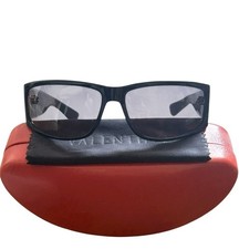 Valentino 1160 807 Black Sunglasses with Hard Shell Red Case Y2k