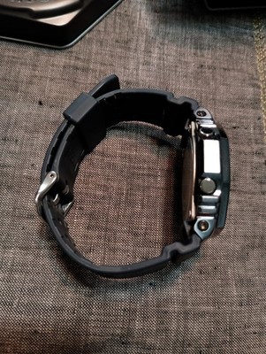 Casio G SHOCK 5611 Black Timepiece Custom Leather Strap Stainless