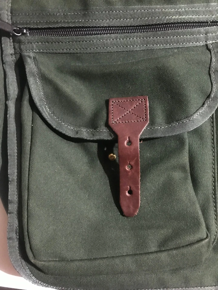 Винтажная сумка-мессенджер J.W. Холщовая ткань и кожа Hulme Canvas Back Dry Goods Co. - Изображение 4 из 4