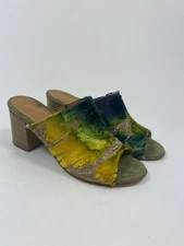 Firenze Studio Garbo Slip On Velvet Mule in Green Size 7