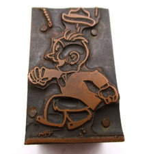 Vintage Printing Letterpress Printers Block Happy Guy