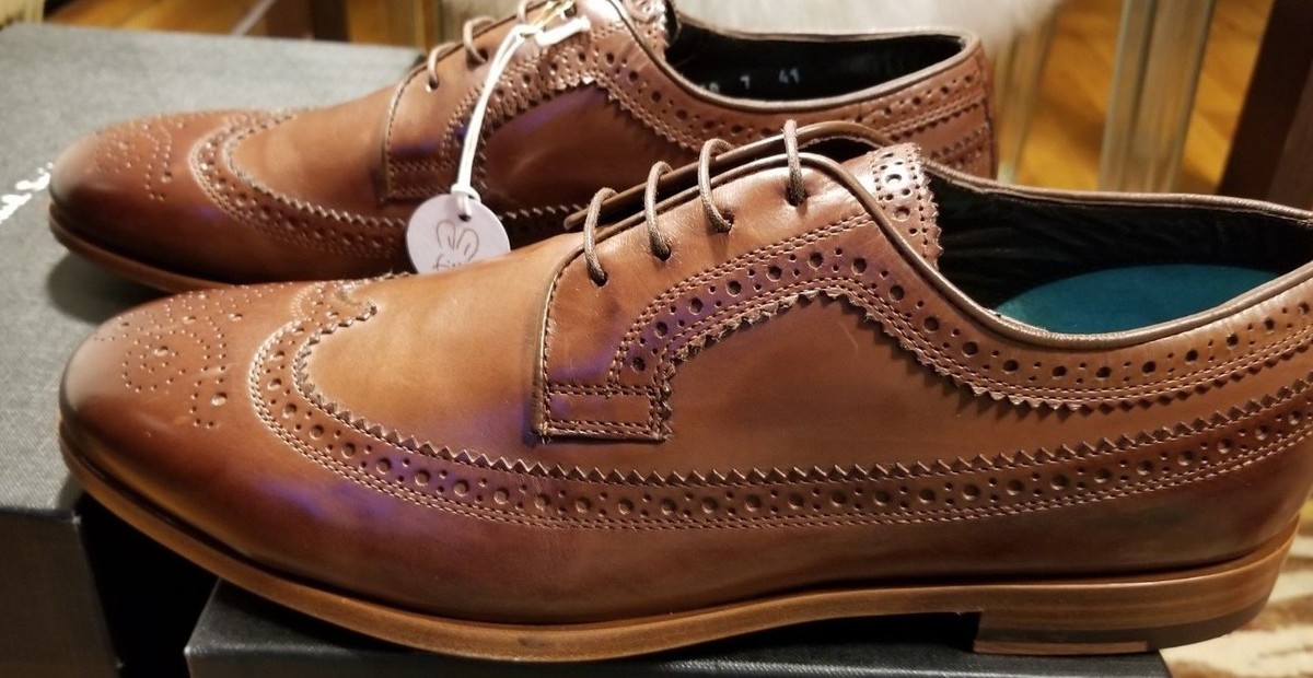 PAUL SMITH Brown Leather Brogues Wells Shoes US8 UK7 EU41  display picture 2