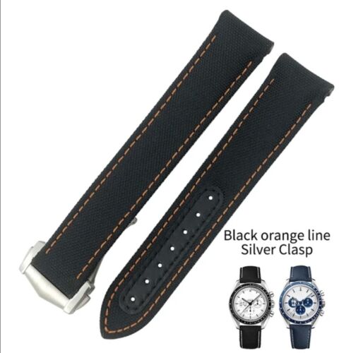 Nylon Sailcloth Watch Strap 19mm 20mm 21mm For Omega Speedmaster Seamaster AT150 - Picture 8 of 21