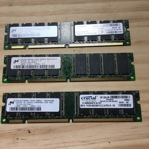 1 Micron 128MB PC133U-333-542-Z MT8LSDT 1664AG MT8LSDT 1664AY SYNCH ...