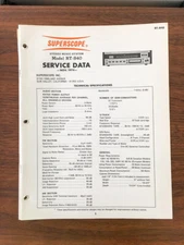 Superscope RT-840 Music System / Stereo Service Manual *Original*
