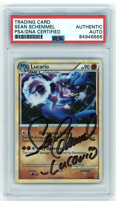 PSA Signed Sean Schemmel Pokémon TCG Lucario 14/95 Call of Legends
