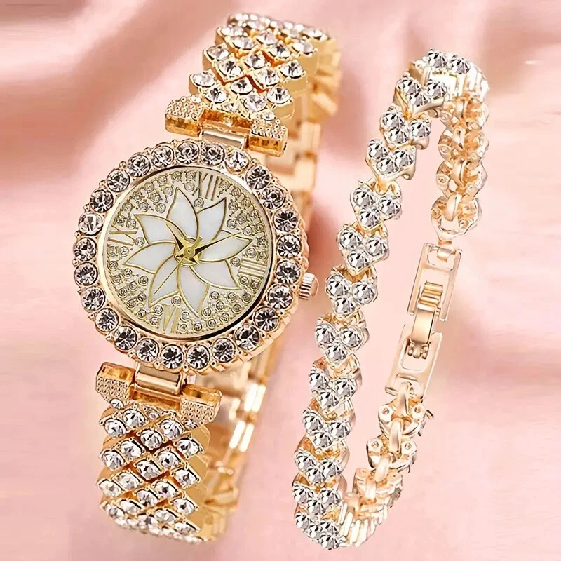 Fashion Womens Ladies Quartz Watch Bracelet Set Wrist Watch Birthday Gifts  | Fruugo KR