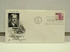 1968 U.S. FIRST DAY COVER 30c JOHN DEWEY STAMP ART CRAFT CACHET!!!!!!