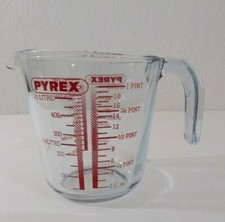 PYREX Mixing Jar 1 ltr Kitchen Microwave Safe Clear Glass. Made in USA by Cornin