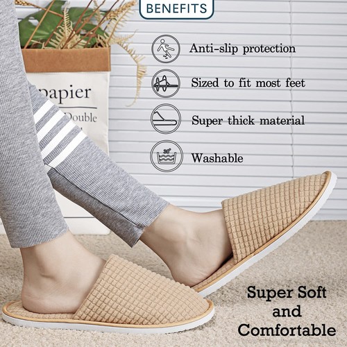 6 Pk Spa Slippers, Non Slip Disposable Slippers For Guest, Bedroom/Hotel Slipper - Picture 7 of 9