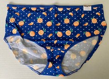 Lane Bryant Cacique Plus Size 22/24 Orange Slices Cotton High Leg Brief Panty