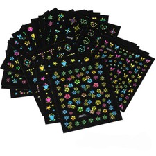 Nail Art 3D Decal Stickers Neon beautiful flower strawberry butterfly